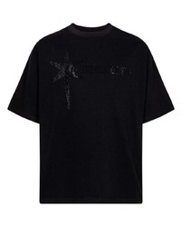 Мужская черная футболка с круглым вырезом с украшением от Unknown UK