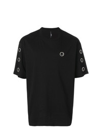Мужская черная футболка с круглым вырезом с украшением от Versus