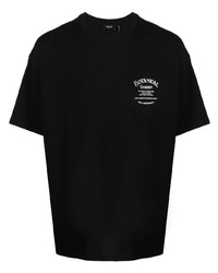 Мужская черная футболка с круглым вырезом с цветочным принтом от FIVE CM