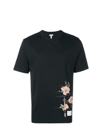 Мужская черная футболка с круглым вырезом с цветочным принтом от Loewe