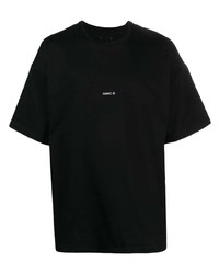 Мужская черная футболка с круглым вырезом с цветочным принтом от Oamc