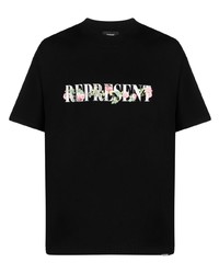 Мужская черная футболка с круглым вырезом с цветочным принтом от Represent