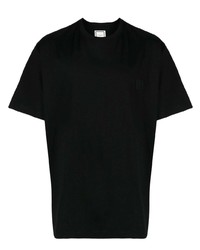 Мужская черная футболка с круглым вырезом с цветочным принтом от Wooyoungmi