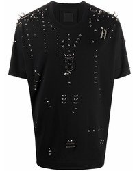 Мужская черная футболка с круглым вырезом с шипами от Givenchy