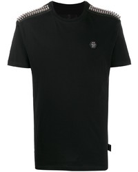 Мужская черная футболка с круглым вырезом с шипами от Philipp Plein