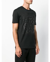 Мужская черная футболка с круглым вырезом с шипами от Roberto Cavalli