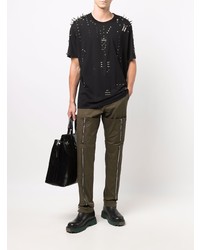 Мужская черная футболка с круглым вырезом с шипами от Givenchy