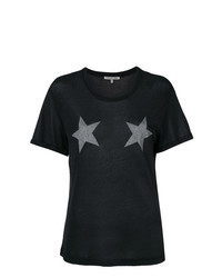 Черная футболка с круглым вырезом со звездами