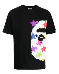 Мужская черная футболка с круглым вырезом со звездами от A Bathing Ape