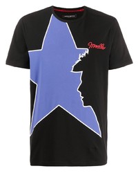Мужская черная футболка с круглым вырезом со звездами от Frankie Morello