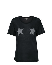 Женская черная футболка с круглым вырезом со звездами от Maison Père