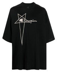 Мужская черная футболка с круглым вырезом со звездами от Rick Owens X Champion