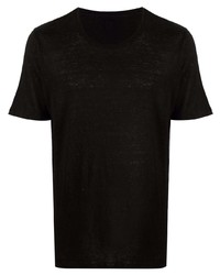 Мужская черная футболка с круглым вырезом от 120% Lino