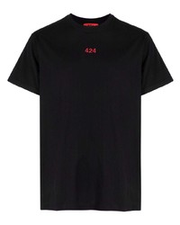 Мужская черная футболка с круглым вырезом от 424