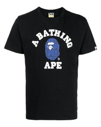 Мужская черная футболка с круглым вырезом от A Bathing Ape