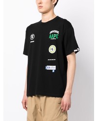 Мужская черная футболка с круглым вырезом от AAPE BY A BATHING APE