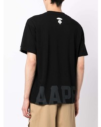 Мужская черная футболка с круглым вырезом от AAPE BY A BATHING APE