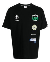 Мужская черная футболка с круглым вырезом от AAPE BY A BATHING APE