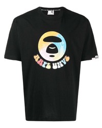 Мужская черная футболка с круглым вырезом от AAPE BY A BATHING APE