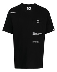 Мужская черная футболка с круглым вырезом от AAPE BY A BATHING APE