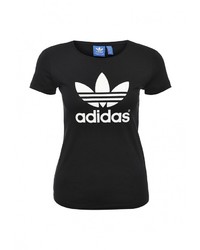 Женская черная футболка с круглым вырезом от adidas Originals