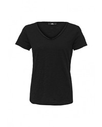 Женская черная футболка с круглым вырезом от adL