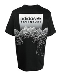 Мужская черная футболка с круглым вырезом от adidas