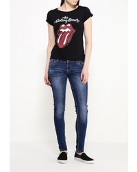 Женская черная футболка с круглым вырезом от Alcott