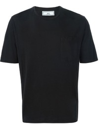 Мужская черная футболка с круглым вырезом от AMI Alexandre Mattiussi