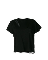 Женская черная футболка с круглым вырезом от Amiri