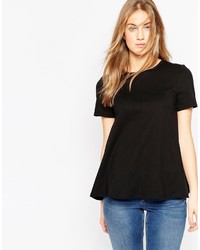 Женская черная футболка с круглым вырезом от Asos