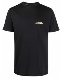 Мужская черная футболка с круглым вырезом от Automobili Lamborghini
