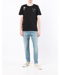 Мужская черная футболка с круглым вырезом от Raf Simons X Fred Perry