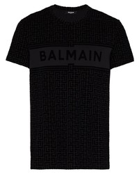 Мужская черная футболка с круглым вырезом от Balmain