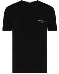 Мужская черная футболка с круглым вырезом от Balmain