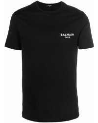 Мужская черная футболка с круглым вырезом от Balmain