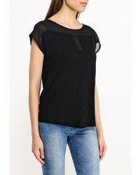 Женская черная футболка с круглым вырезом от Baon