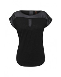 Женская черная футболка с круглым вырезом от Baon