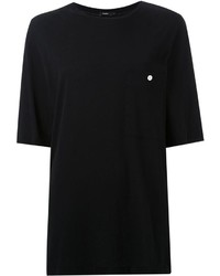 Женская черная футболка с круглым вырезом от Bassike