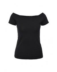 Женская черная футболка с круглым вырезом от Befree