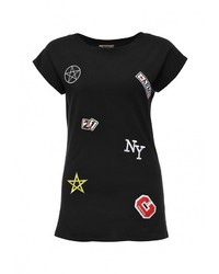 Женская черная футболка с круглым вырезом от Besh