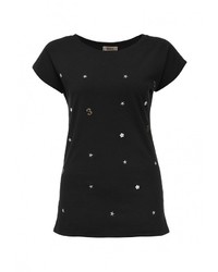 Женская черная футболка с круглым вырезом от Besh