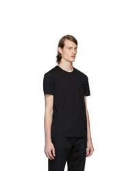 Мужская черная футболка с круглым вырезом от Dolce and Gabbana
