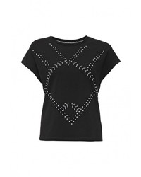 Женская черная футболка с круглым вырезом от Bright Girl