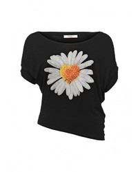 Женская черная футболка с круглым вырезом от Bright Girl