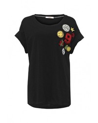 Женская черная футболка с круглым вырезом от Bright Girl