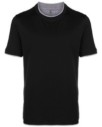 Мужская черная футболка с круглым вырезом от Brunello Cucinelli