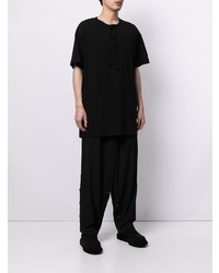 Мужская черная футболка с круглым вырезом от Yohji Yamamoto