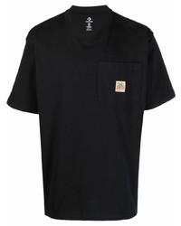 Мужская черная футболка с круглым вырезом от Converse