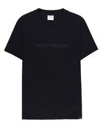 Мужская черная футболка с круглым вырезом от Courrèges